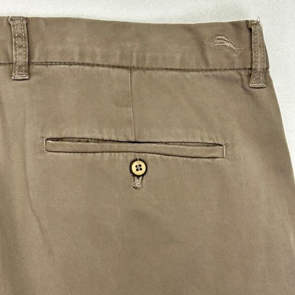 Tommy Bahama Borocay Pants Mens 38 (40x30) Brown Flat Front Straight Leg Stretc - Picture 4 of 12